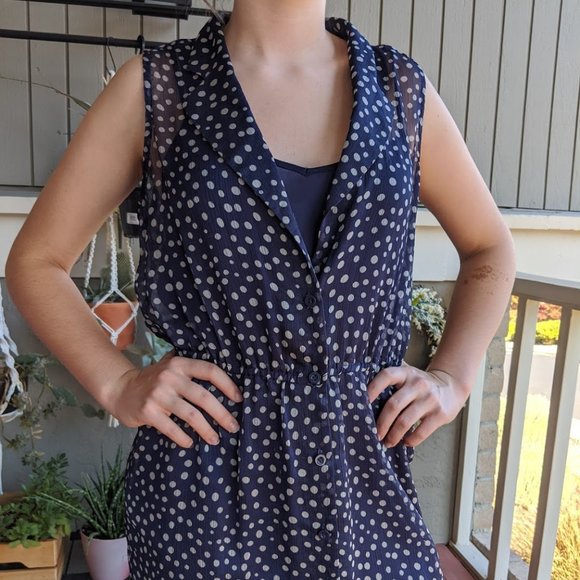 Love 21 Forever 21 Polka Dot Shirt Dress, Sz. S - Picture 2 of 4